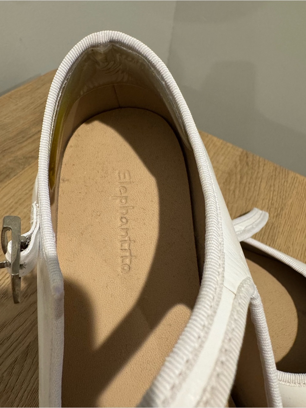 Elephantito Girls White Mary Jane Flats with Strap - Picture 4 of 5